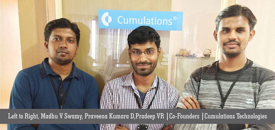 Left-to-Right-Madhu-V-Swamy-Praveena-Kumara-DPradeep-VR-Co-Founders-Cumulations-Technologies